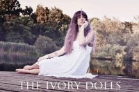 Lady Lace Gloves, Pearly Dreams Choker, and Grace Dress by The Ivory Dolls. Unicorn head piece by Firefly Path. Modelled by Fuchsfee. Photography by Akapico.