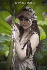Midsummer Faery Dress in cream colourway and Midsummer Faery Gloves in cream colourway by The Ivory Dolls. Flower Crown and Wings by Under The Ivy. Modelled by Jess Louise. Makeup by Victoria Thomas. Photography by DanniellaJaine.